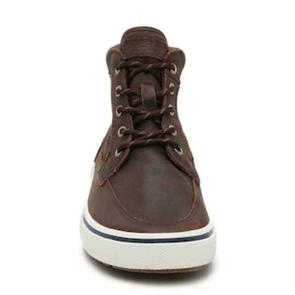 Sperry Halyard High-Top Sneaker in Dark Brown NWOT - Picture 2 of 15